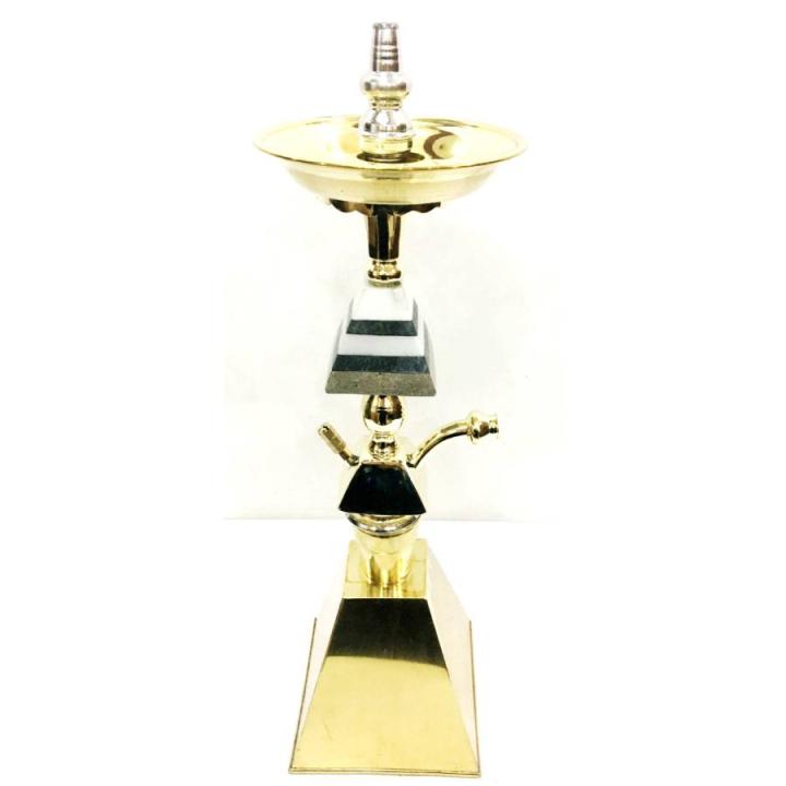 Pyramid Marble with Pyramid Shaped Brass Vase