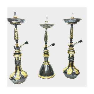 Midi Mesala Deep Engraving Gold Oxide & Brass Vases - SBR119